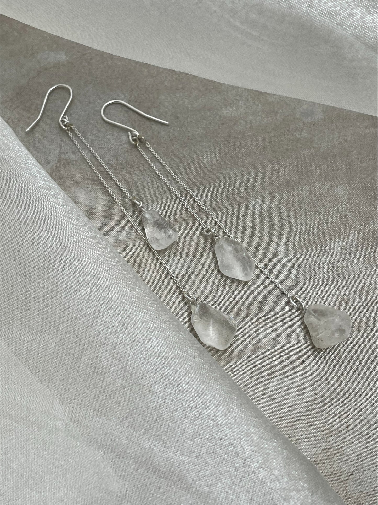 Long Cuarzo Earrings